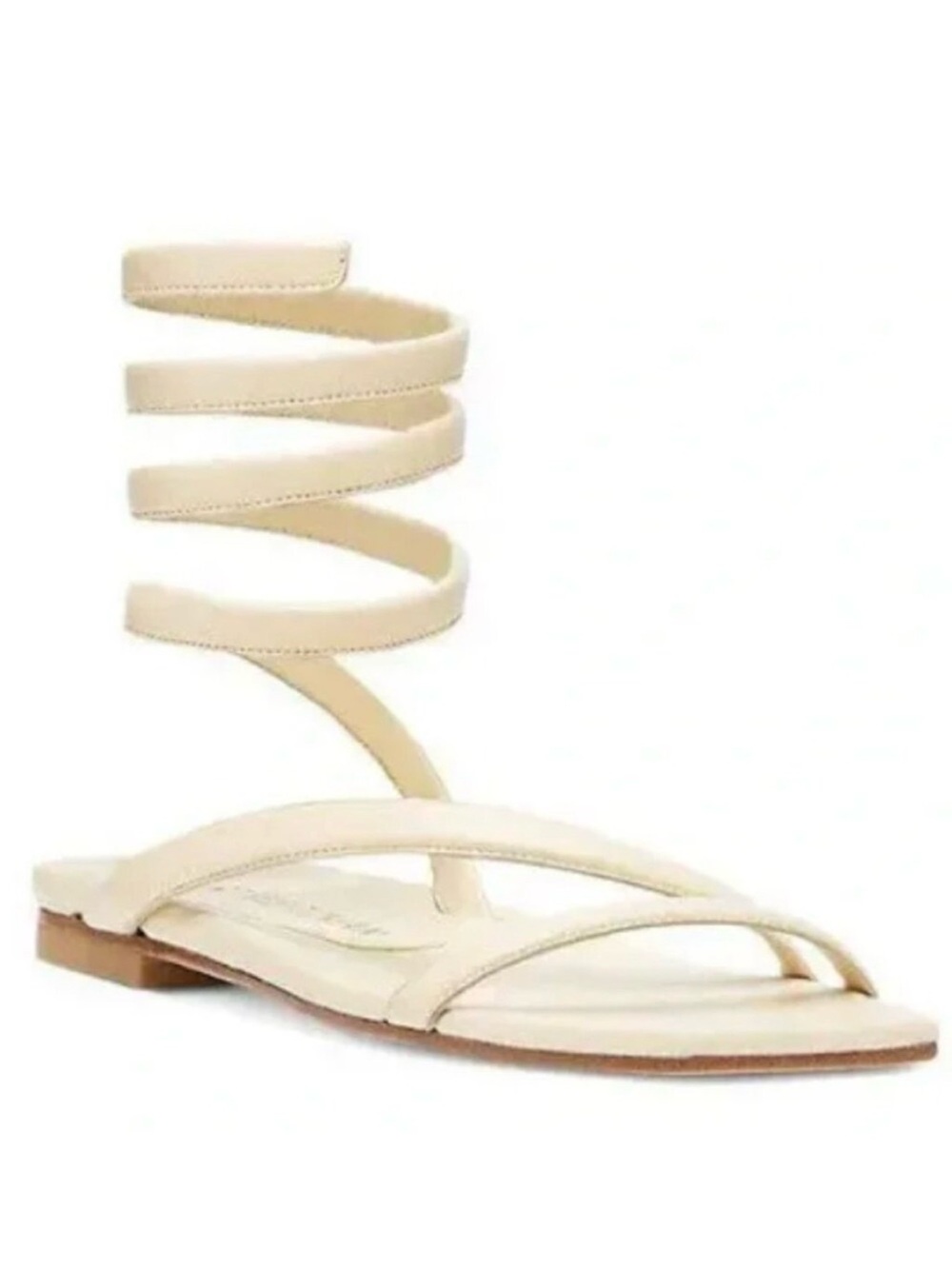 Stuart Weitzman Beatrix Spiral Wrap Ankle Sandal - Cream